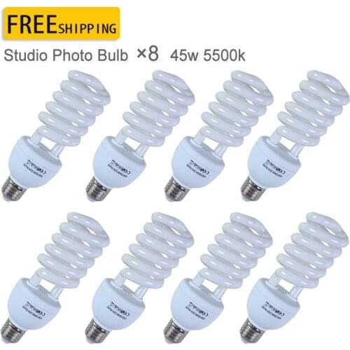 Photo studio 45W Bulbs Photography Lighting Kit E27 Screw 220V 5500K 8pcs Inroom Light Photo Studio Bulb Lamps