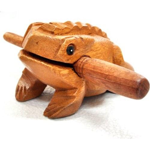Mini Money Lucky Frog Style Traditional Wooden Musical Instrument Percussion Rasp With Stick Kids Musical Toy Decompress Toys