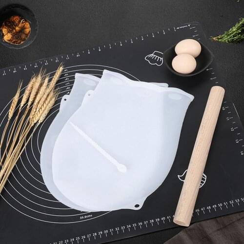 Reusable Kneading Bag Silicone Dough Bag Versatile Dough Mixer Nonstick Flour-mixing Bag Preservation Bag For Bread Pastry Pizza