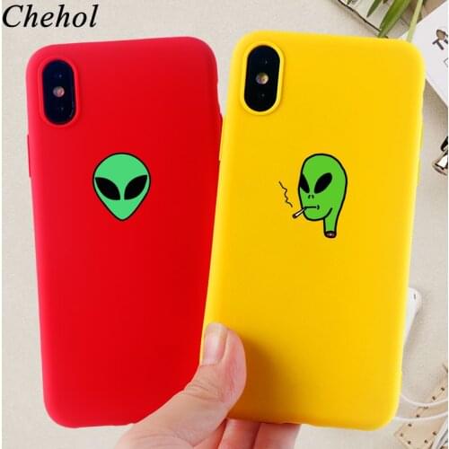 Mobile Phone Cases for IPhone 12 SE 11 Pro X XS MAX XR 8 7 6s Plus Case Funny Alien Soft Silicone TPU Box Back Cover Accessories