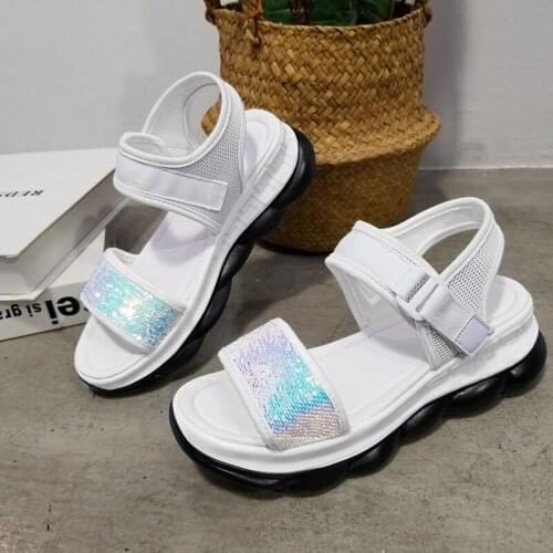 Fashion Summer Platform Sandal 2020 Shallow Flat with Open Toe Women Sandals Hook & Loop Leisure Designer Shoes Casual Shoes