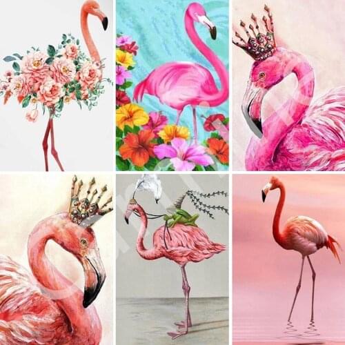 Mosaic DIY 5D Diamond Painting Animal Flamingo Kit Cross Stitch Embroidery Picture Full Round&Square Drill Home Decoration Gift