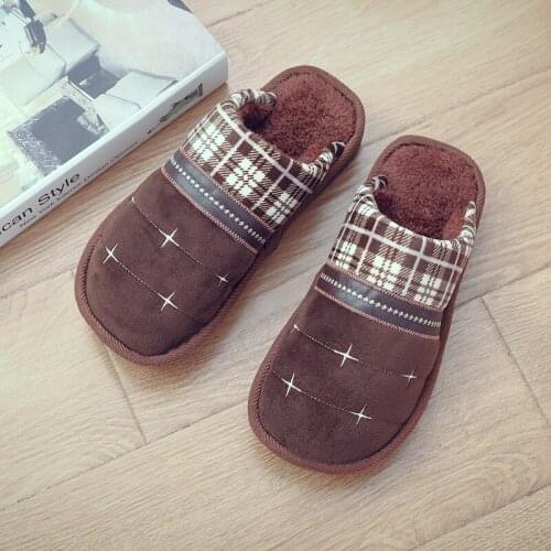 2020 Mens Slippers Memory foam Slippers for home Winter Non Slip Male House Shoes Stripe Unisex Indoor plus size