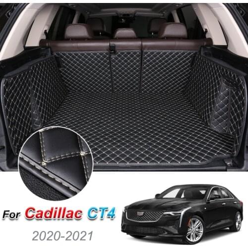 The Trunk Floor Leather Liner Car Trunk Mat Cargo Compartment Floor Carpet for Cadillac CT4 2020 2021