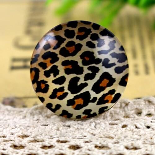 New Fashion 5pcs/Lot 25mm Handmade Photo Glass Cabochons Leopard print