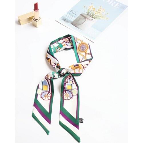 New Skinny Scarf Women Luxury Fashion Printing Womens Headscarf Decorative Handbag ,Hair, Wrist Accessories Scarf Shawl Beach