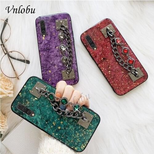 Diamond Crystal Wriststrap Phone Case For Xiaomi CC9 Pro 9SE 9 8 SE Note 10 6X 5X 5A Gold Foil Glitter Shockproof Back Cover