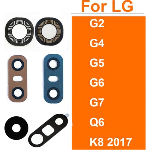 2pcs Rear Back Camera Glass Lens For LG G5 G6 G7 Q6 V10 V20 V30 K8 2017 Main Camera Lens With Ahesive Sticker Replacement Parts