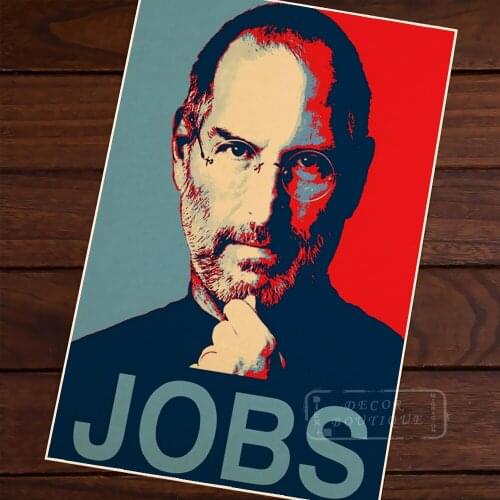 Steven Jobs the founding father of tech portrait propaganda Retro Decorative Wall Canvas Stickers Posters Bar Home Decor Gift