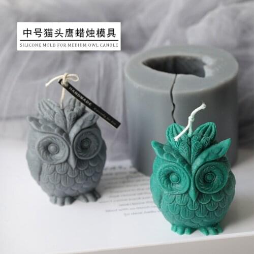 Owl candle mold creative European style home decoration handmade scented candle material silicone mold