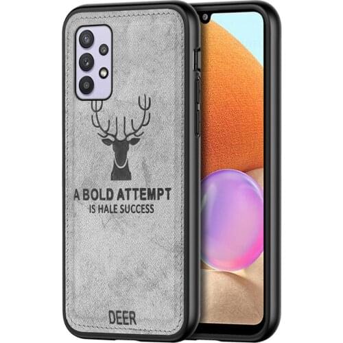 Deer Cloth Fabric Case Coque For Samsung Galaxy A32 A 32 32A Samasunga32 galaxi 4G 5G 6.4'' 6.5'' Phone Cover Slim Cases