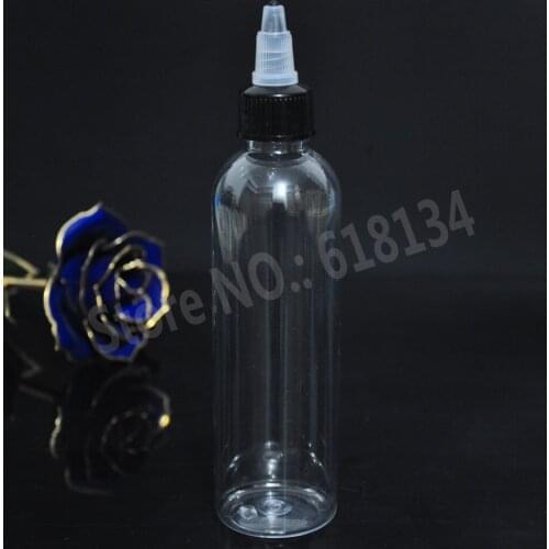 High quality 120ml transparent PET dropper bottle with twist cap for liquid