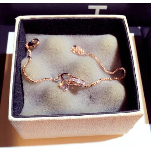 Exquisite Shine AAA Zircon Buckle Women Bracelet Handmade Top Quality Sparking CZ Copper Plated Read Gold Pulseras Brasselet