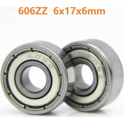 100pcs/lot 606ZZ 606Z 606 Z ZZ bearing 6*17*6mm shielded Deep Groove Ball bearing Miniature for 3D printer parts 6x17x6 mm