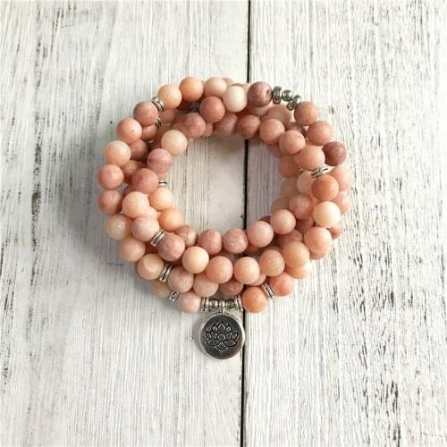 108 Mala Pink Aventurine Balance Bracelet Simple Design Marrt Bracelets On Sale New Women`s Pink Yoga Bracelet Energy Jewelry