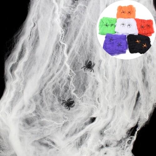 20g Halloween Scary Party Decor Stretchy Spider Web Cobweb Cotton Horror Halloween Decoration for Bar Haunted House Scene Props