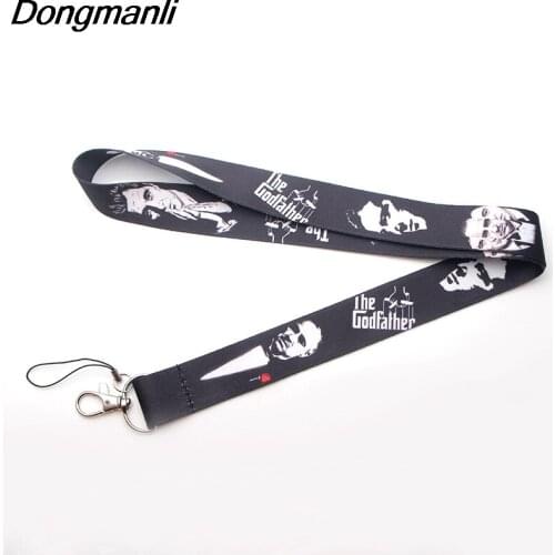 24pcs/lot God father Keychains Lanyard Neck Key Strap for Phone Keys ID Card Cool Men Women Lanyards Phone Rope M2462