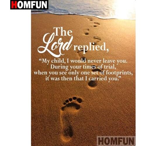 HOMFUN Full Square/Round Drill 5D DIY Diamond Painting "Sandy beach text" Embroidery Cross Stitch 5D Home Decor Gift A30156