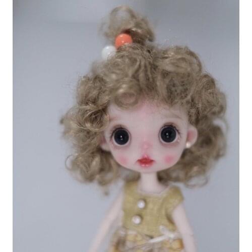 BJD Doll Wigs Fits 1/8 Size Imitation Mohair Wool Curl Head Hand Fro Head Curl Doll Accessories (Hair Accessories Random)