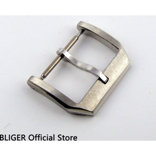 BLIGER 18MM 1PCS Stainless Steel Sterile Watch Buckle Fit For Automatic Movement Mens Watch Pin Clasp Leather Buckle BU6