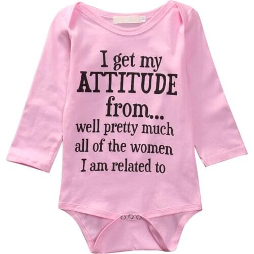 Baby Girls Bodysuit Newborn Infant Kids Letter Cotton Long Sleeve Cute Casual Jumpsuit Clothes Outfits Winter 2018