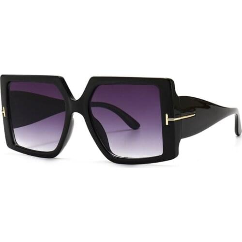 Veshion Oversized Square Goggle Sunglasses Men Women Fashion Shades UV400 Vintage Glasses