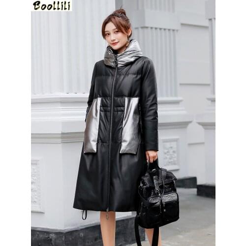 Boollili Real Leather Jacket Sheepskin Coat Women Clothes 2020 Genuine Leather Duck Down Coat Winter Coat Women Parka