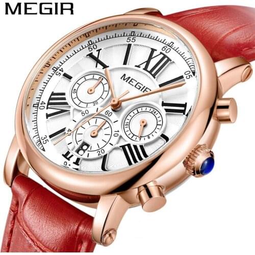 MEGIR 2019 Top Fashion Women Watches Top Brand Luxury Ladies Quartz Watch Clock for Lovers Relogio Feminino Sport Wristwatches