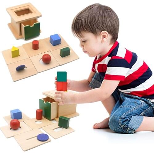 Toddler Wooden Montessori Material Sensory Object Permanence Box Preschool Teaching Education Learning Toys For Toddlers 1 Years