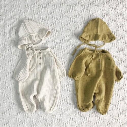 Baby Boy Clothes Spring Newborn Baby Romper Jumpsuits With Hat Cotton Baby Clothes Long Sleeve Baby Boy Romper Toddler Jumpsuit