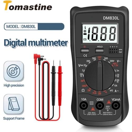 DM830L Digital Multimeter Meter Testers 1999 Counts Electrical Transistor Capacitance Multimetro With LCD Backlight DC/AC
