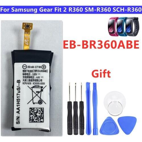 EB-BR360ABE Battery For Samsung Gear Fit2 Fit 2 R360 SM-R360 Smart Watch Battery 200mAh + Tools