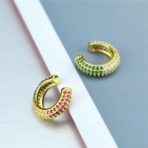 Hot Sale CZ Zircon Grape Ear Cuff Cartilage Earring for Women Ear Clips Without Puncture Earcuffs Clip on Earring Party Jewelry