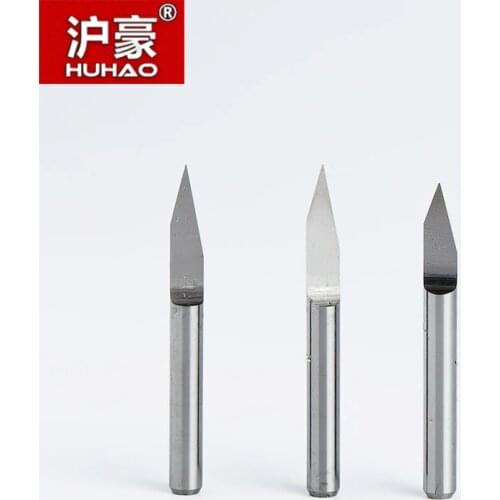 Huhao 10pcs/lot Shank 3.175mm CNC Router Bit Degree 10- 90 PCB Engraving Bits End Mill Carbide 0.1-2mm Milling Cutter