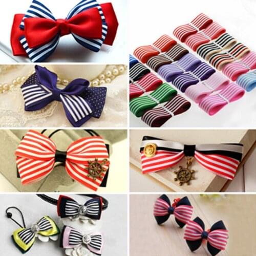 Kewgarden 25mm 1" Stripe Grosgrain Ribbons DIY Bowknot Accessories Polyester Ribbon Handmade Tape 10 yards/lot