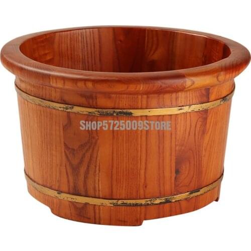 Chinese Toon Wood Foot Bucket Leg Barrel Foot Basin Wooden Bucket Household Foot Basin Foot Bath Bucket Solid Wood Health Care W