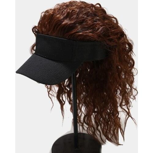 Personality Adjustable Baseball Cap Curls Wig Cap Funny Party Removable Unisex Hip Hop Fashion New Dad Hat Peaked Cap