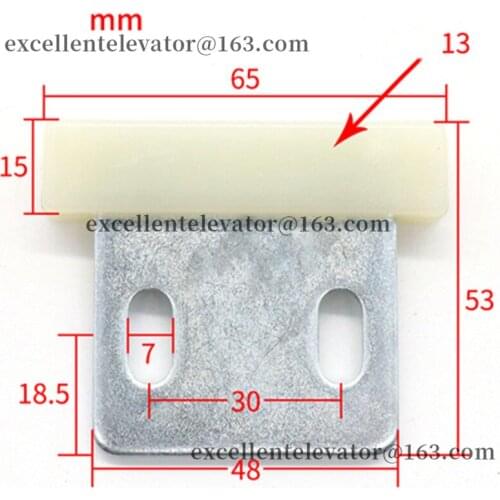 Elevator Door Slider Spare Parts L65mm H53mm W13mm Use for Toshiba 1 Pack=20 Pieces