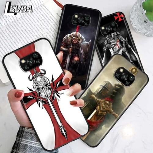 Templar Knight for Xiaomi Poco X3 NFC X2 M3 M2 F2 F3 Pro C3 F1 A2 Lite Mix3 Play Silicone Soft Black Phone Case