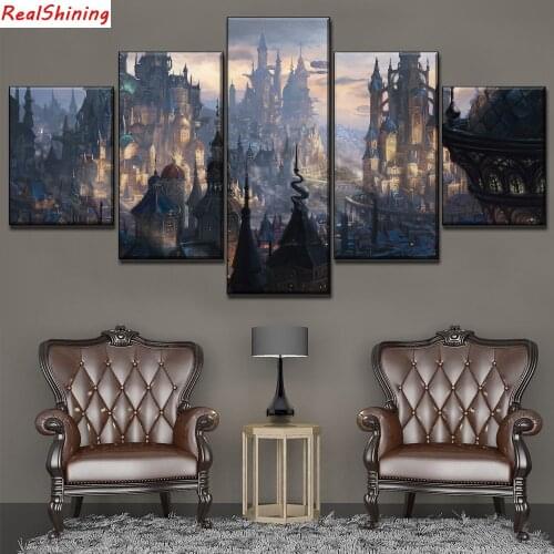 5pcs DIY Diamond Painting Fantasy castle Full Square Diamond Embroidery Mosaic Picture Of Rhinestone H1513