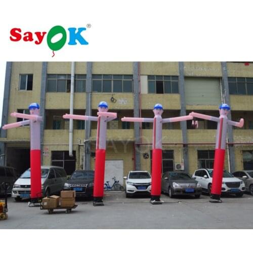 SAYOK 5mH Inflatable puppet sky dancer with hand moving/air dancers for gas station/business/opening ceremony/amusement park