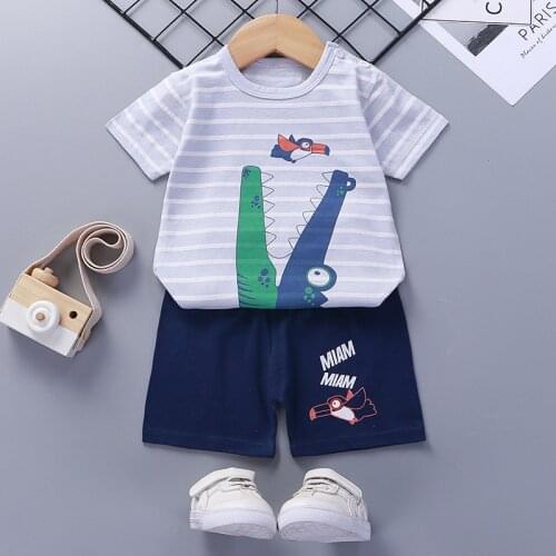 Cheap summer Children clothing sets Short Sleeve T shirts + shorts 2pcs suits Cotton Kids Clothes for boys girls clothing