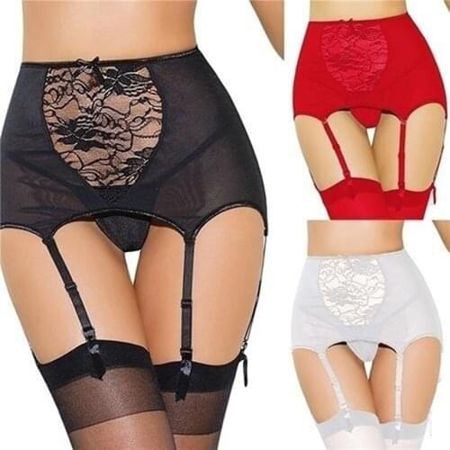New Women All-match Hollow Garter Belt + Panties Adjustable Womens Garter Belt Sexy Non-slip Garter Belts For Ladies 3Color