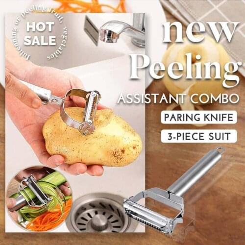 Stainless Steel Peeler Grater Multifunction Vegetable Fruits Peelers Melon Planer Rolling Knife Practical Kitchen Peeling Tools