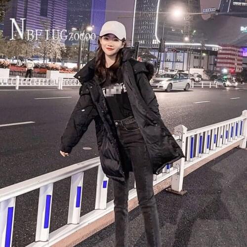 Women Parkas Students Loose Long Style Bread Style Preppy Korean Thick Autumn Winter Female Jacket