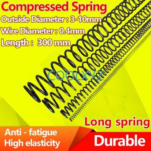Pressure Long Spring Release Spring Compressed Spring Return Spring Wire Diameter 0.4mm, Outer Diameter 3-10mm, Lenght 300mm