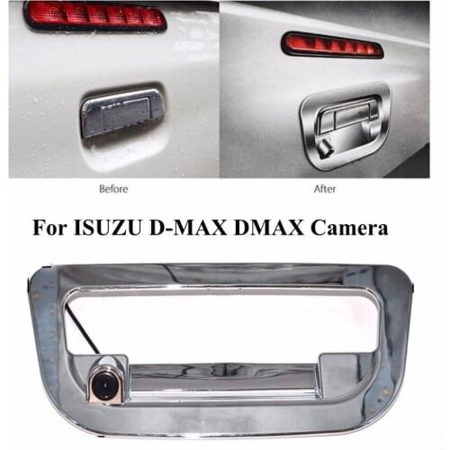 JanDeNing HD Reverse Rear View Parking Camera Handle Chrome Cover For ISUZU D-MAX DMAX 2012 2014 2015