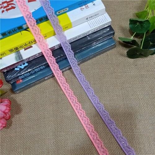 S1603 Width 1.5cm High Quality White Elastic Colorful Lace Ribbon Trims Lace Trim For DIY crafts material gift packing lace