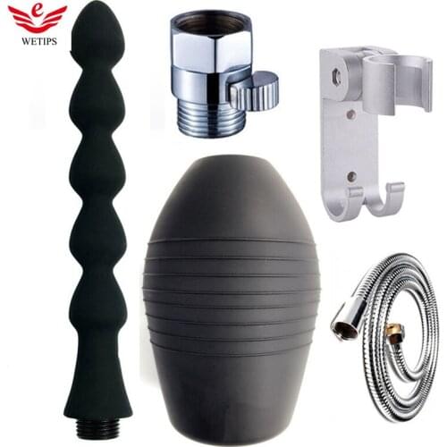 Wetips Syringe Bulb Cleansing Anus Spray Washing Travel Anal Shower Anal Douche Enema Spray Enemator Enema Klisma Cleaner