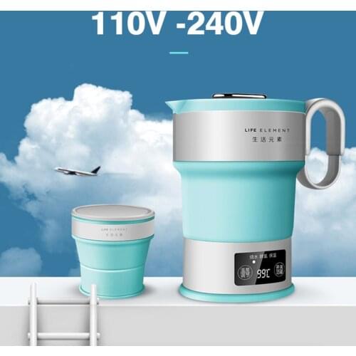 100V-240V Smart Folding Kettle 0.6L Multifunction Travel Electric Kettle Portable Boiling Water Kettle Home Insulation Kettle